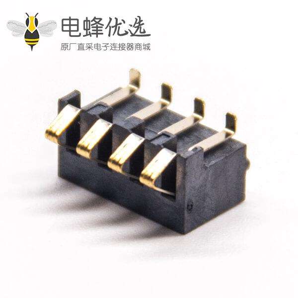 锂电池座充4芯公插头弹片式PH2.5PCB板贴板安装