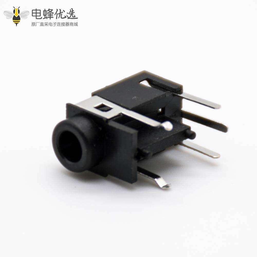 DC耳机插座6*3.6mm不带屏蔽母头弯式插孔贴片焊接电源连接器