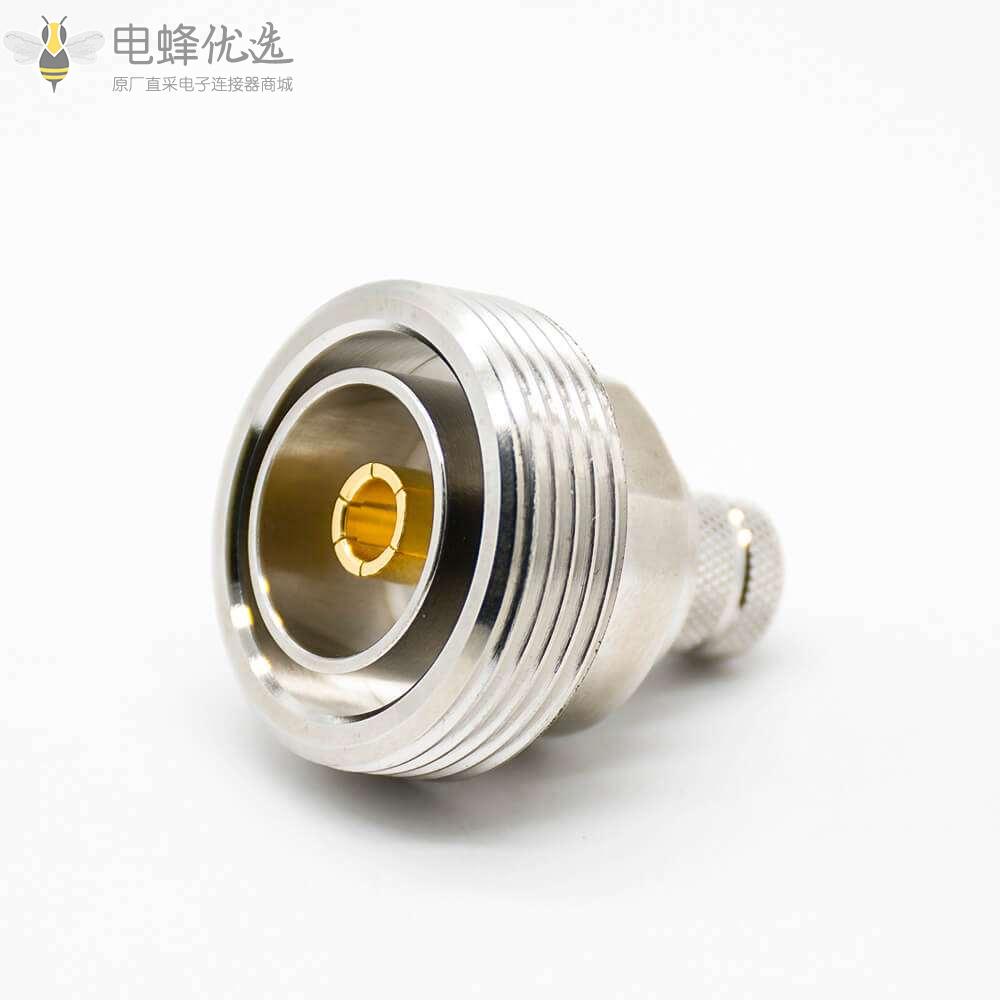 DIN型母头RF连接器DIN7-16标准50&Omega;镀镍直式焊接接线LMR400
