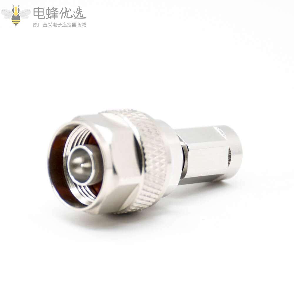 射频N型转接头公头转NEX10公头转接头镀镍直式同轴连接器