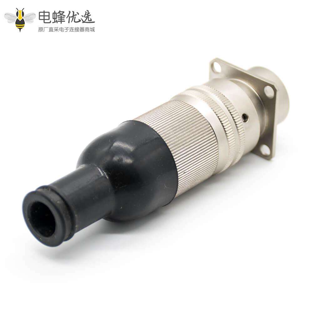 Y50DX连接器母插头&公插座直式卡口连接面板安装焊杯接线铝合金