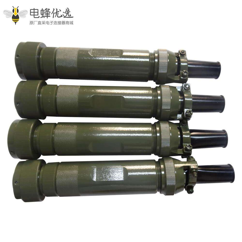 轨道交通电连接器JL7芯公插头卡扣连接180&deg;焊接接线牵引连接器