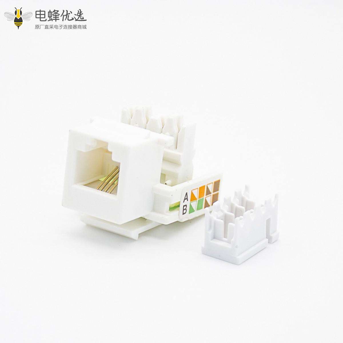 电话接口模块RJ11单端口4芯插座语音电话模块CAT3非屏蔽PCB板安装