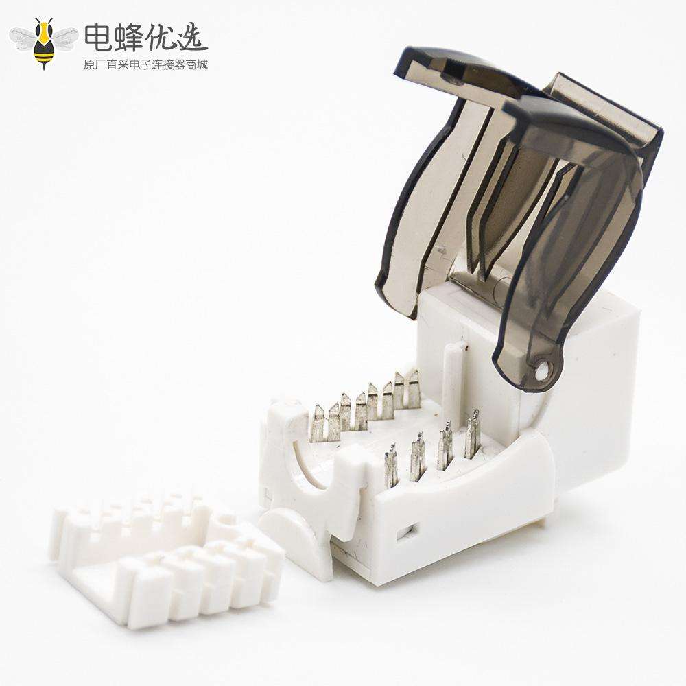 180度RJ45模块直式单端口插孔不带屏蔽六类免打网络模块插座