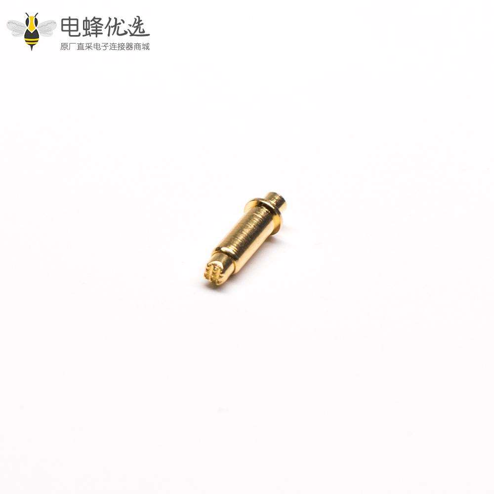 Pogo Pin弹针单芯镀金黄铜异形插件式弹簧针连接器