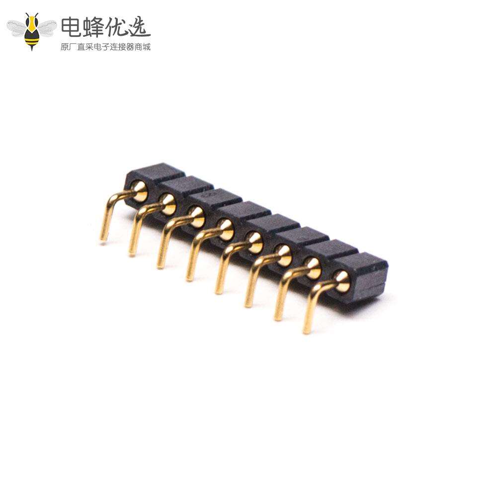 连接器弹簧针多Pin系列间距2.54MM折弯式8芯PogoPin连接器