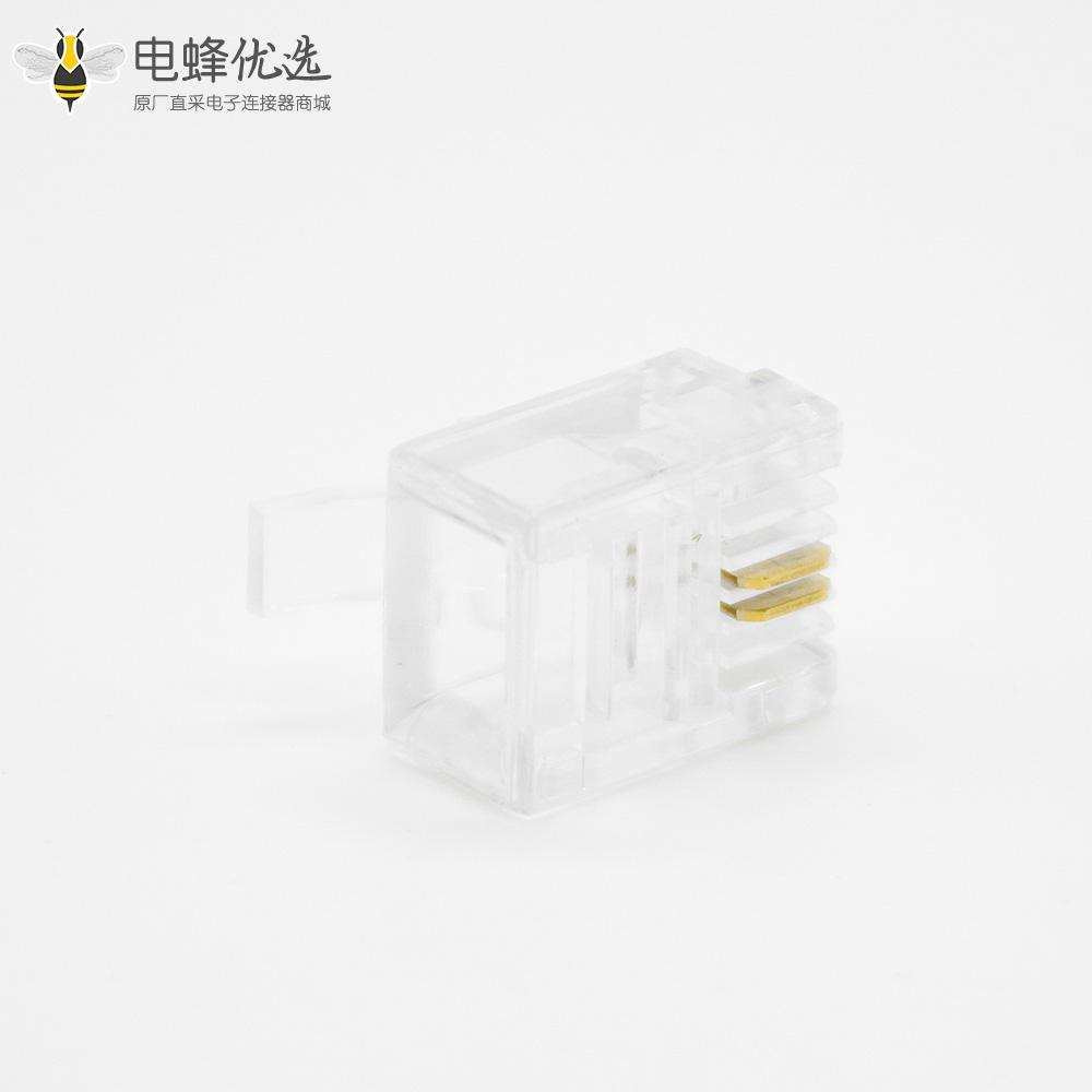 电话插头RJ11RJ12单端口非屏蔽2芯CAT3电缆插头