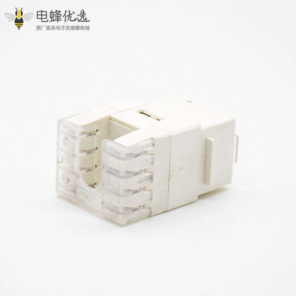 网口RJ45网络模块180度Cat5e非屏蔽镀金触头8P8C单端口RJ45插座
