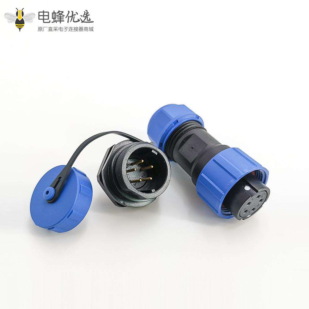 航空插头连接器SP17防水航空插头5芯连接器母插头+公后螺母插座