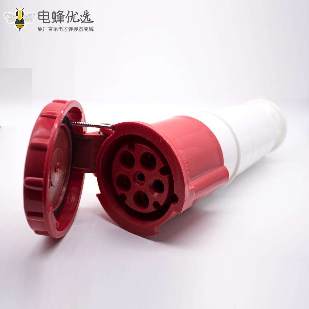 工业三相插座连接器3P+E+N 5芯母头IP67防水63A 380V-415V