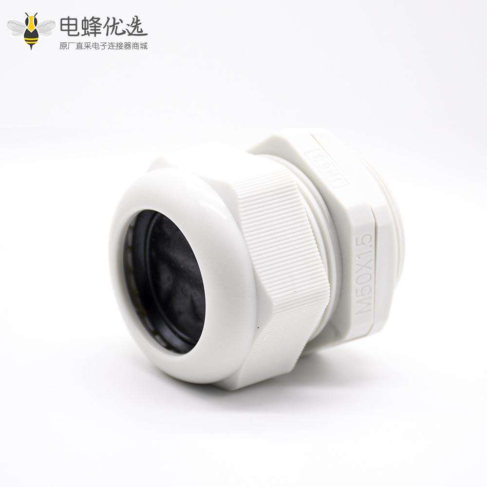M50尼龙防水电缆接头塑料电缆固定头螺纹连接