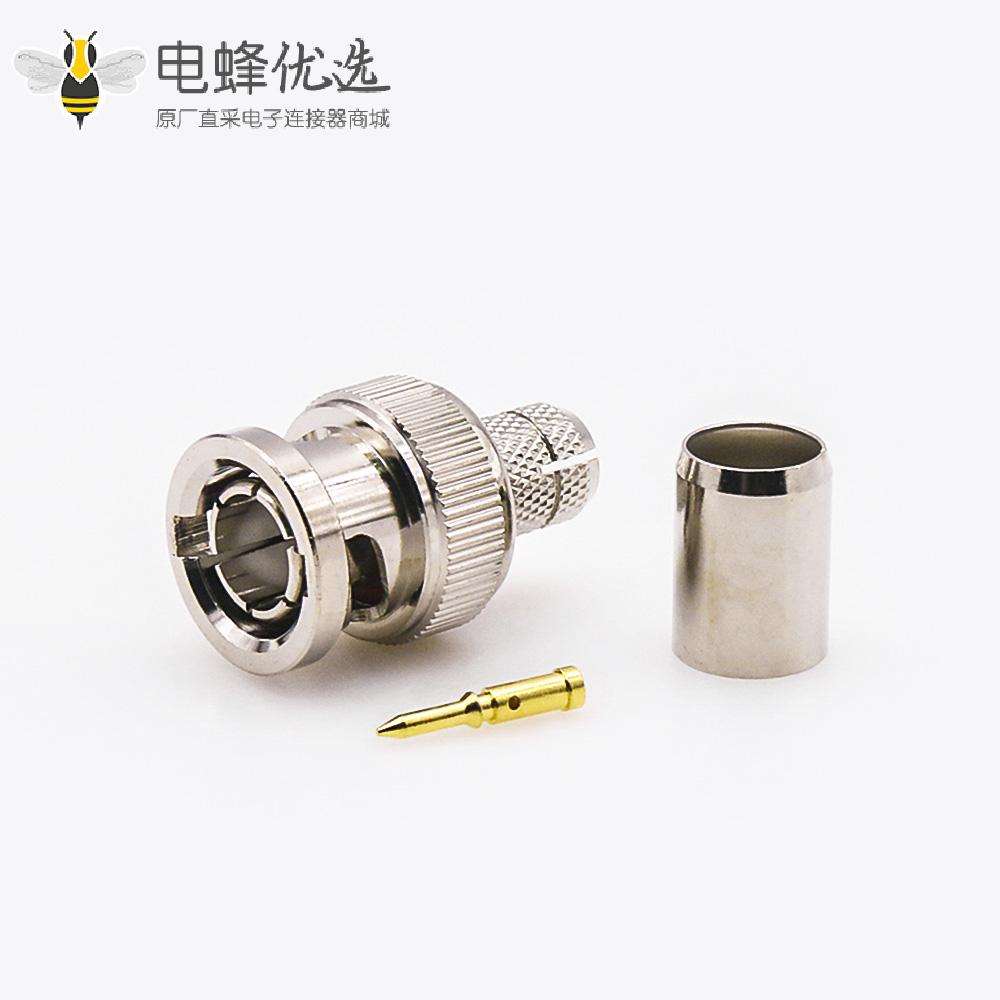 用于RG6的BNC连接器压接75&Omega;直型公头接线