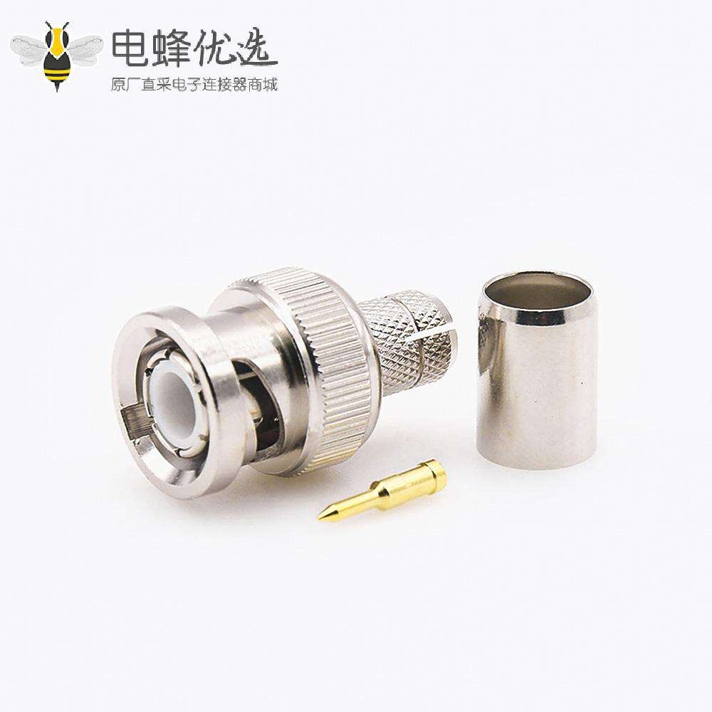 BNC连接器公头SYV-75-5-1直型75&Omega;接线压接