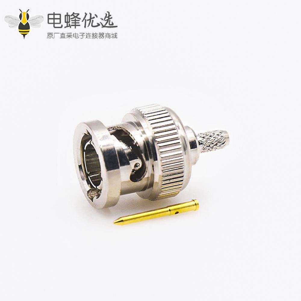 用于RG174/RG316的BNC连接器公头75&Omega;接线直式压接