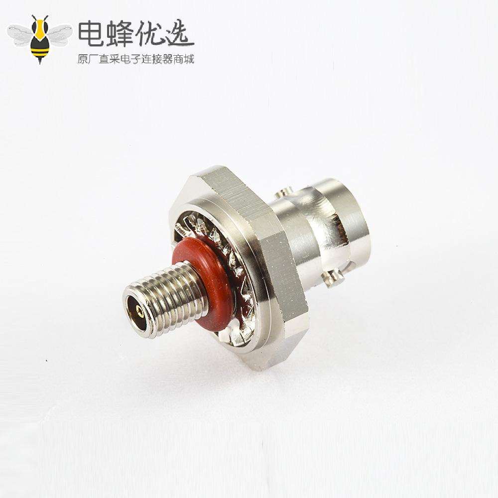 防水BNC50&Omega;母头直式连接器面板安装的后锁穿墙焊接接线
