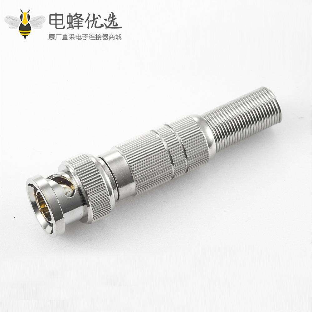 BNC连接器RG675&Omega;公头直式焊接接线弹簧用于RG6/SYV75-5