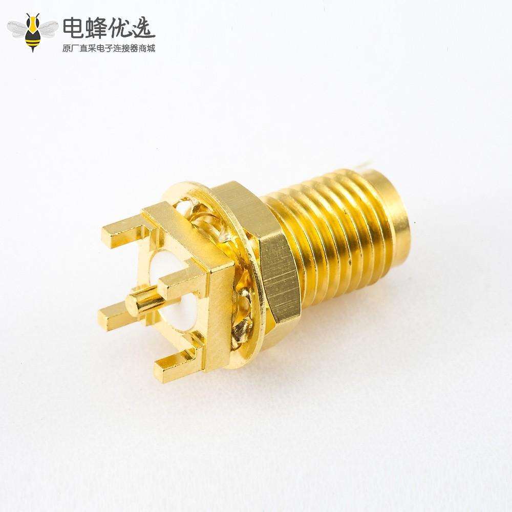SMA连接器前锁穿墙母头直插螺母型
