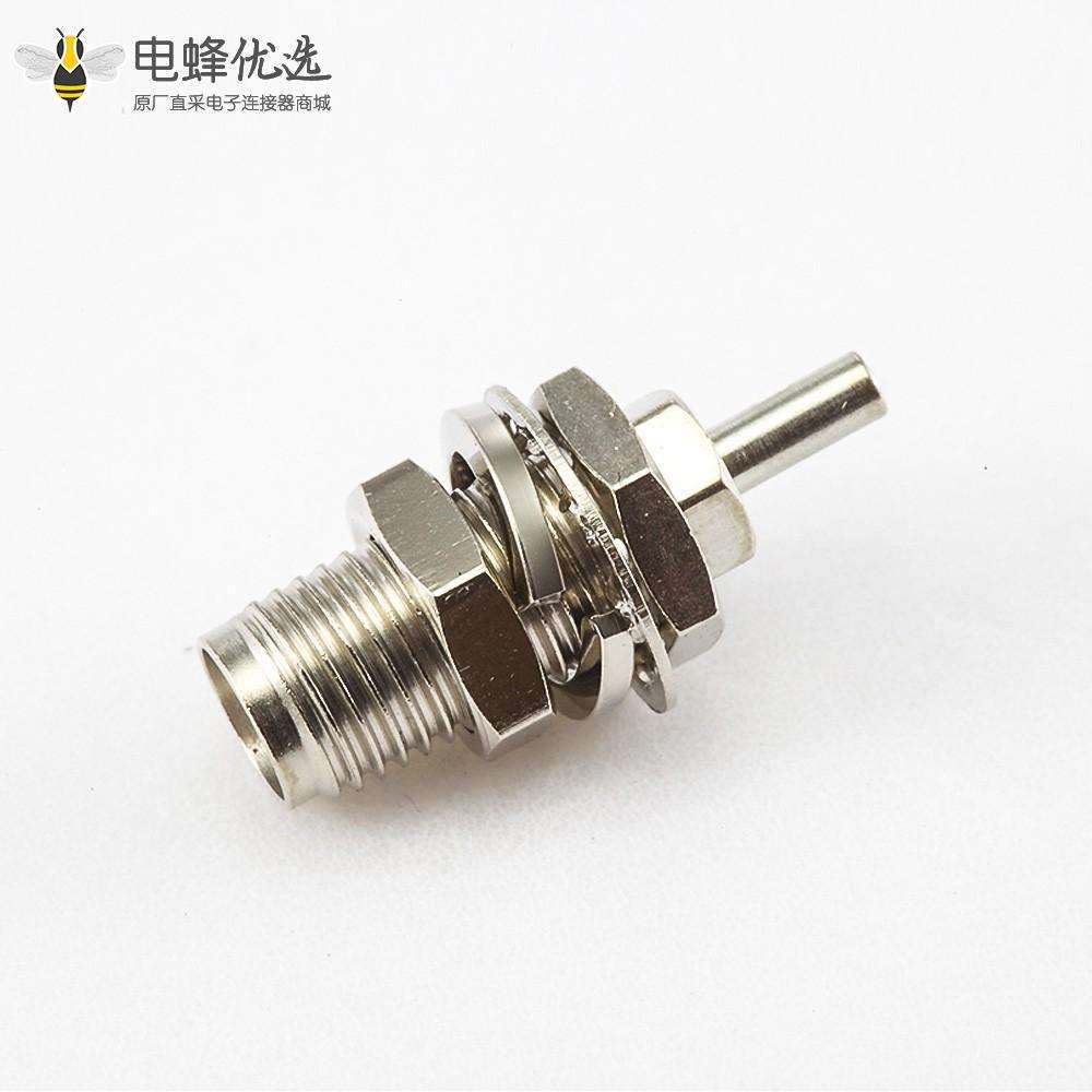 用于1.13mm / 1.32mm接线面板安装前锁穿墙SMA连接器母头直式焊接