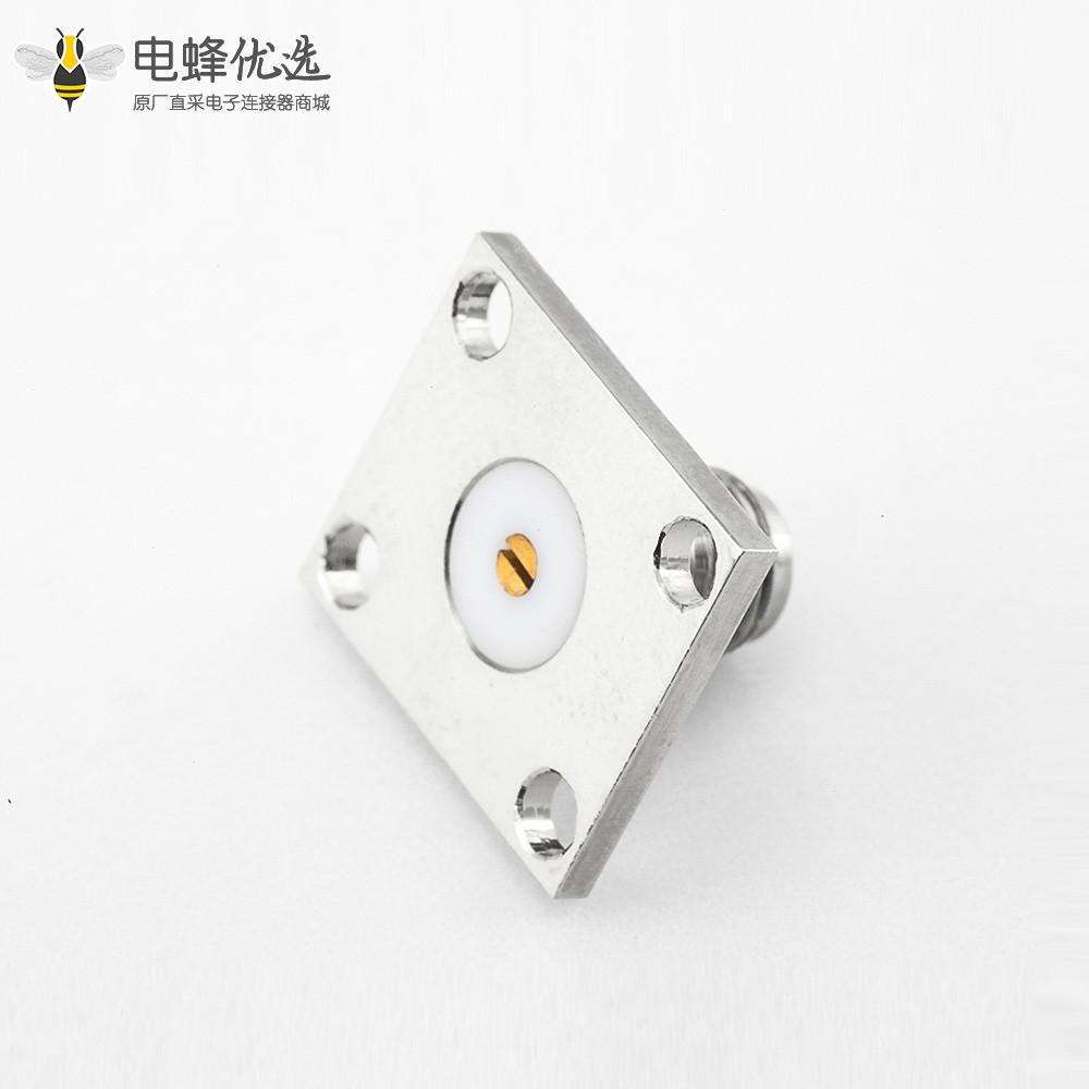 SMA连接器插孔直式PCB安装焊板4孔法兰