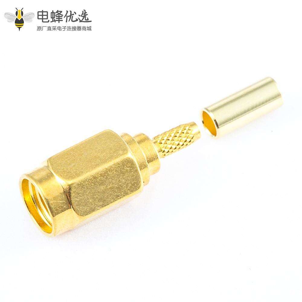 SMA压接用于RG174 / RG316 / LMR100接线连接器公头直式