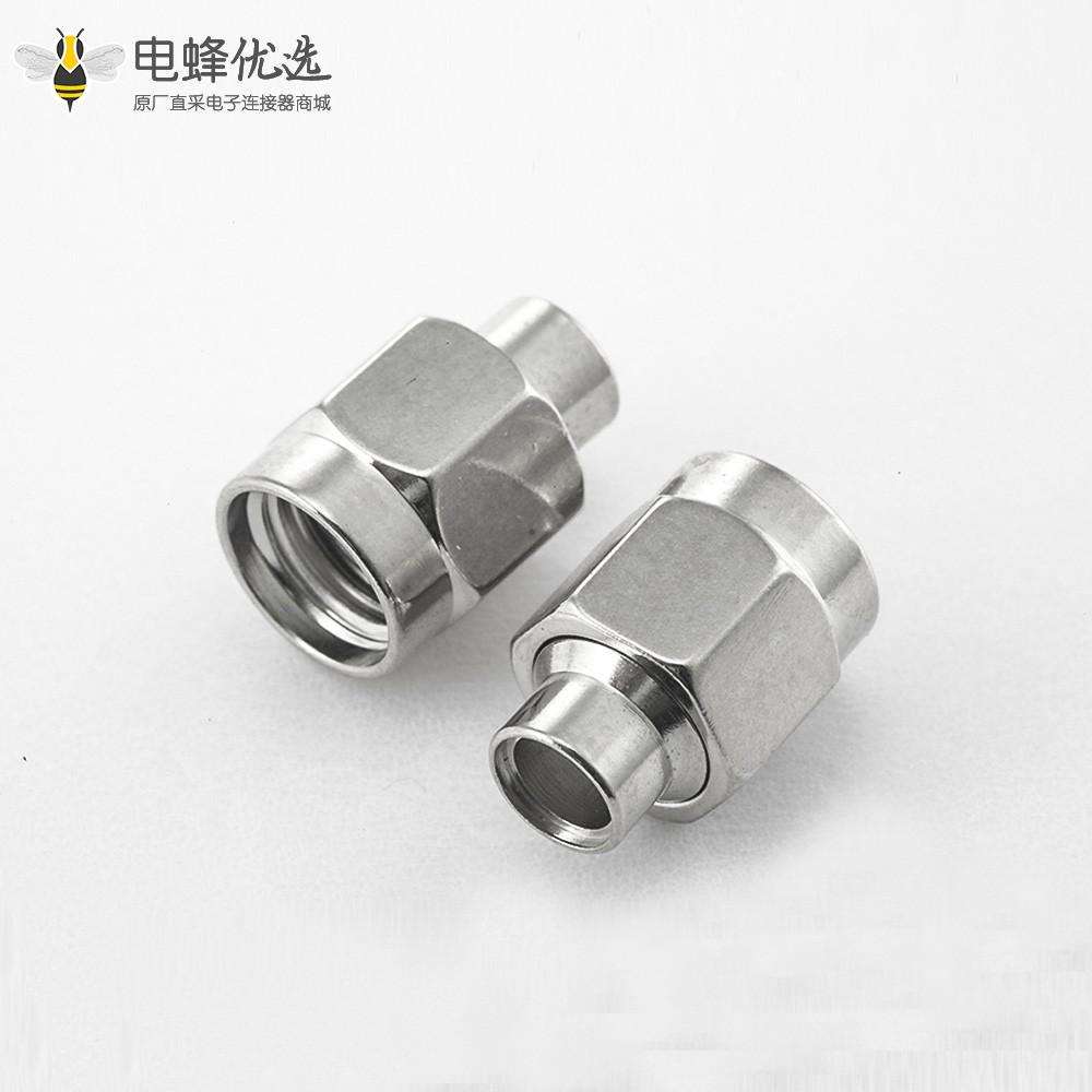 SMA连接器半柔/半刚性-2电缆公头直式焊接类型