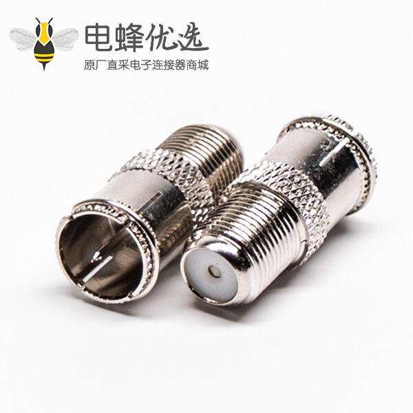 F快插转接头公转母射频连接器镀镍