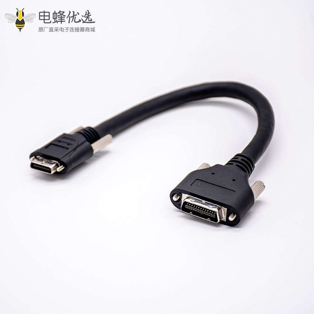 VHDCI公头26针转SCSI公头26针电缆直式注塑电缆0.25米