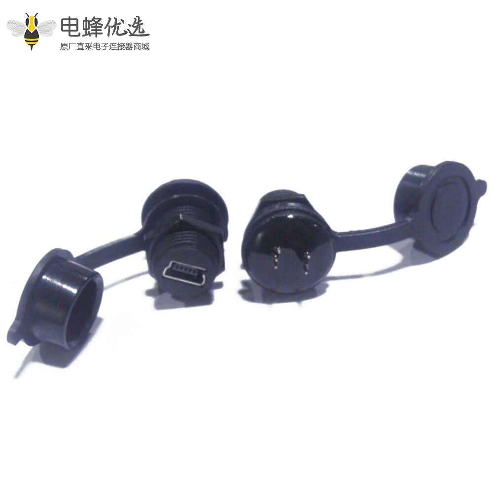 防水Mini USB5芯母转公直式IP67转接头