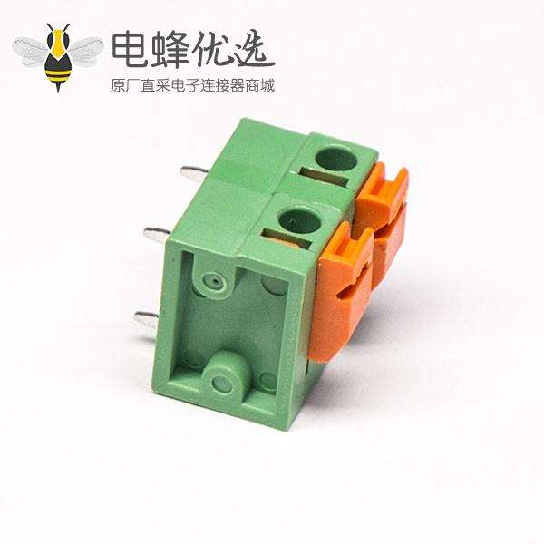 免螺丝PCB接线端子弹簧式绿色穿孔