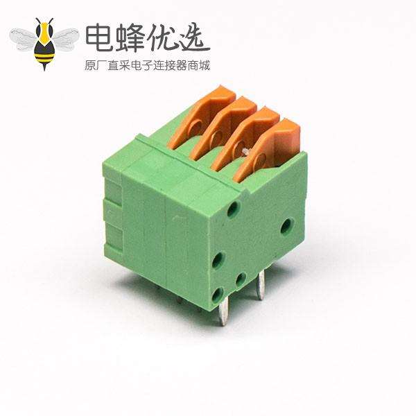 接线端子弹簧按压式8芯直式绿色穿孔式接PCB板