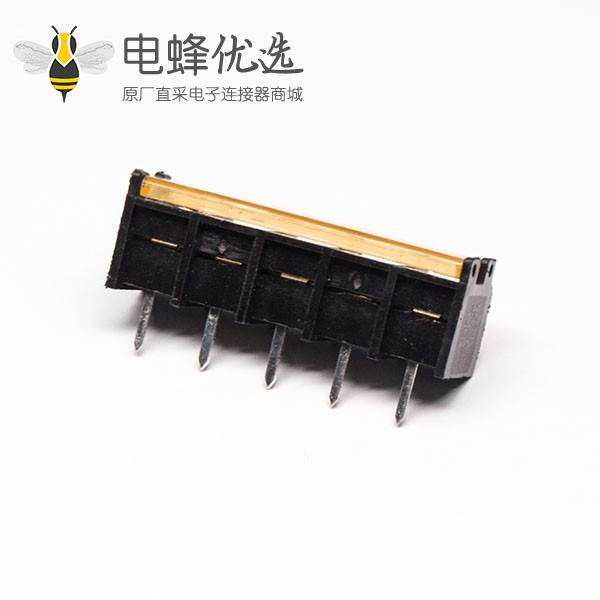 PCB栅栏式接线端子3d直式黑色5芯PCB安装带盖