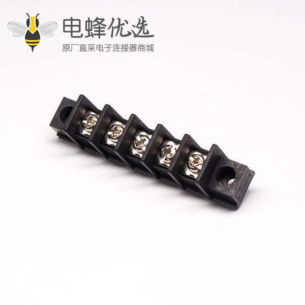 铜排接线端子5芯直式穿孔式法兰安装栅栏式接线端子