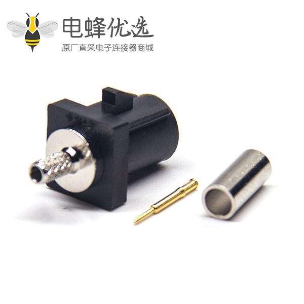 Fakra 公头直式A型黑色压接焊接连接器 RG174 线