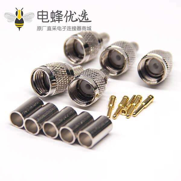 迷你UHF连接器公头直式压接式RG58射频同轴电缆连接器