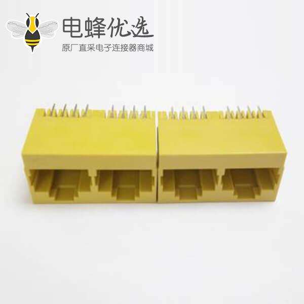 双rj45接口插座1&times;2直式180度插板式不带屏蔽不带灯