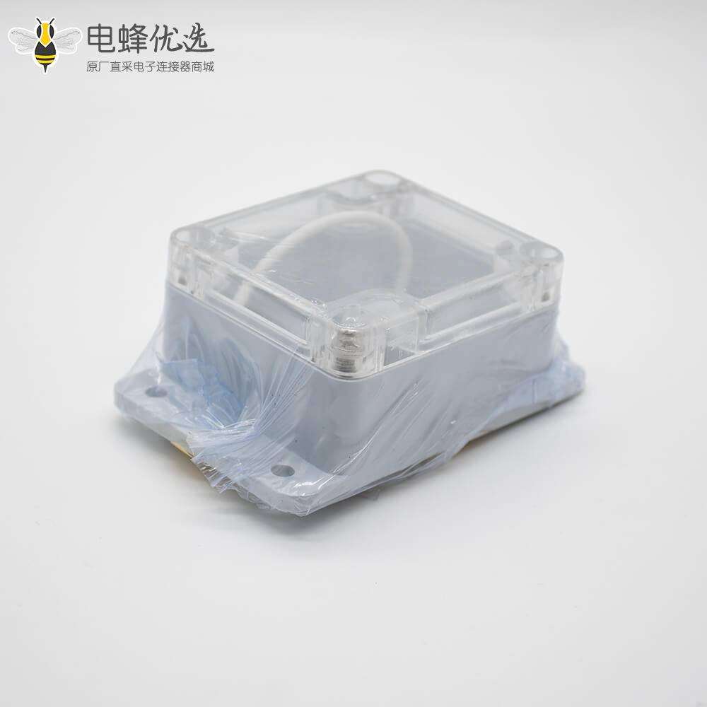 防水电缆接线盒矩形58&times;63&times;35透明盖带耳ABS塑料螺丝固定