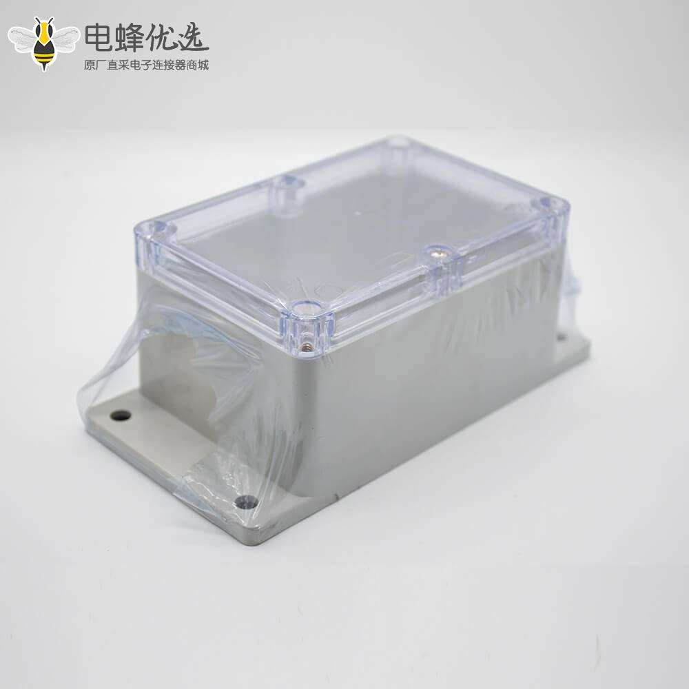 透明防水接线盒ABS塑料透明盖螺丝固定带耳矩形81&times;120&times;65