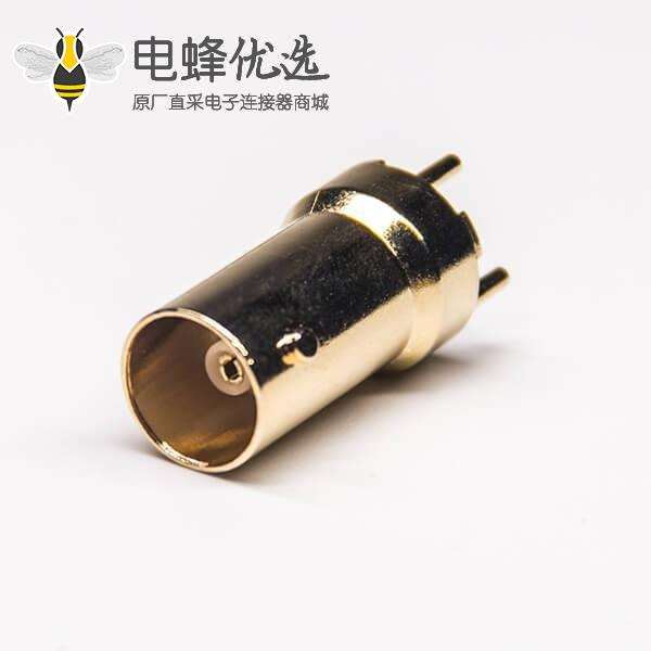 PCB 射频BNC连接器母头180&deg;插板镀金50欧姆X2