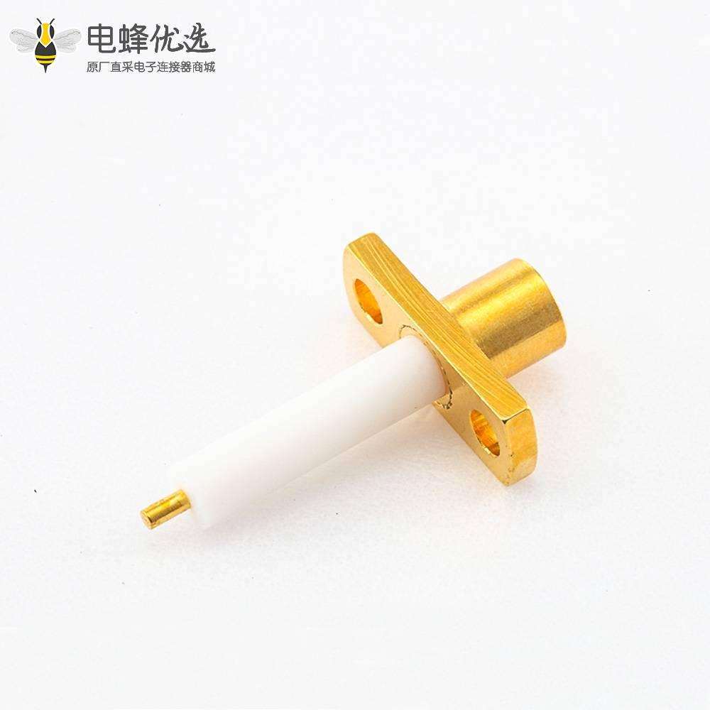 镀金接头MCX母直式两孔法兰铜50&Omega;