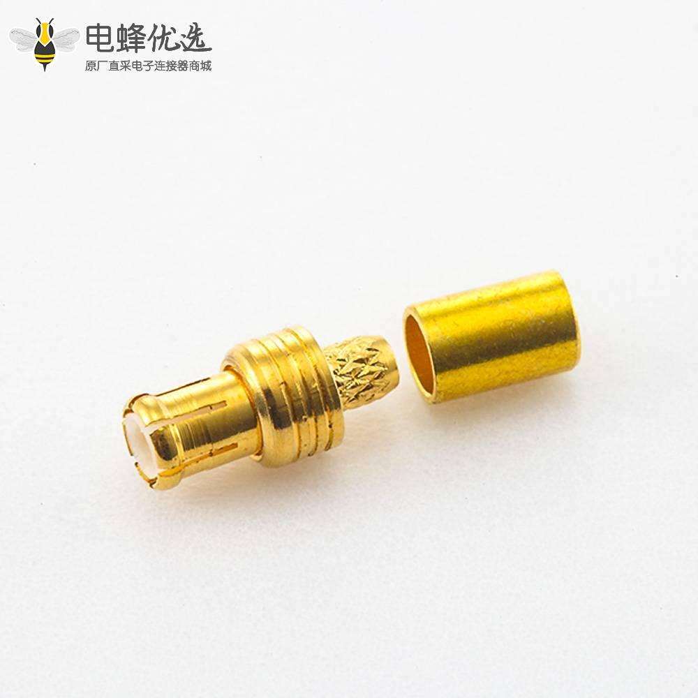MCX连接器压接式接头公头直式铜镀金50&Omega;