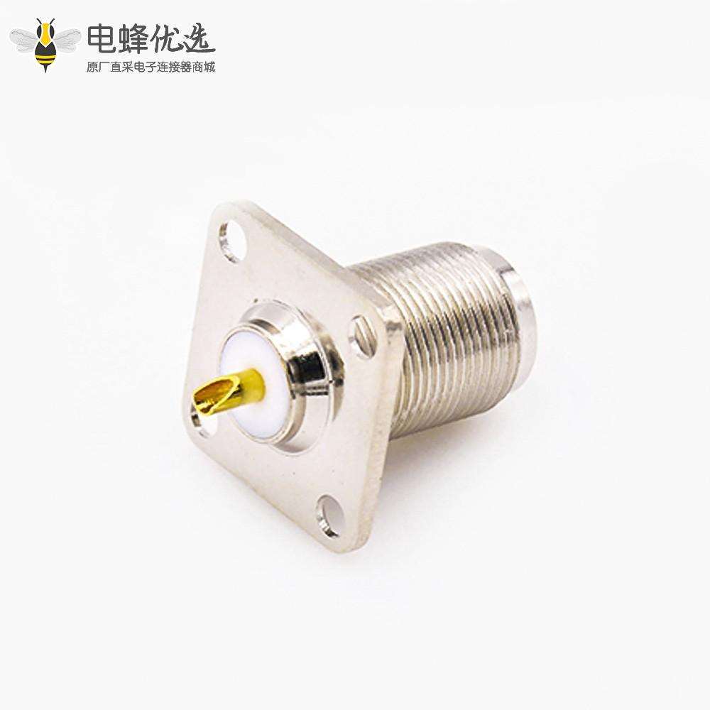 N型连接器同轴电缆母直型4孔法兰焊杯