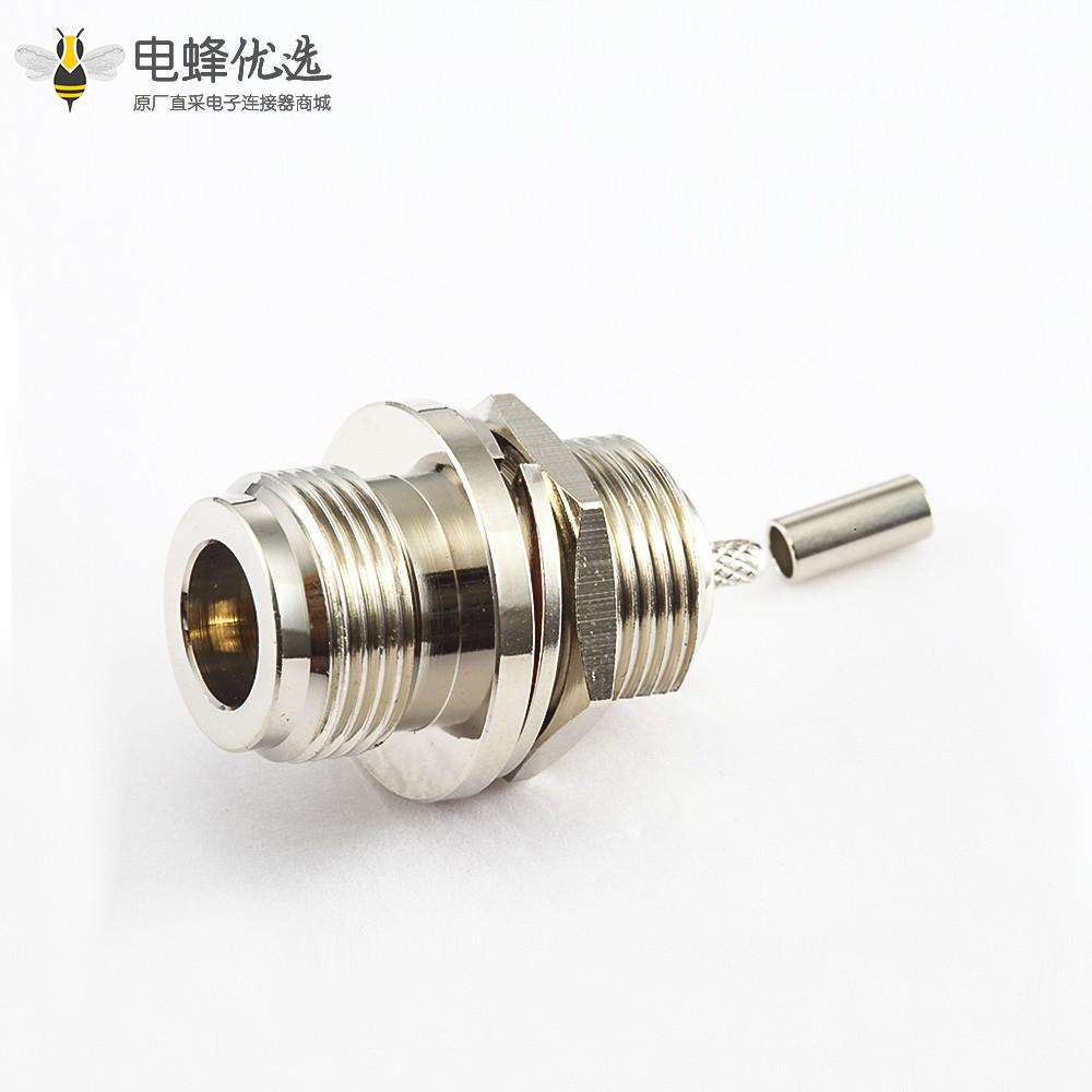 N型连接器RG174隔板母头直型压接RG316