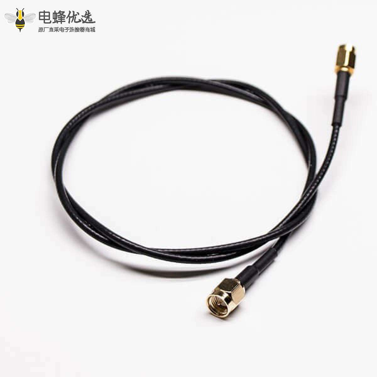 SMA射频线180度公头转SMA公头组装线材黑色300mm