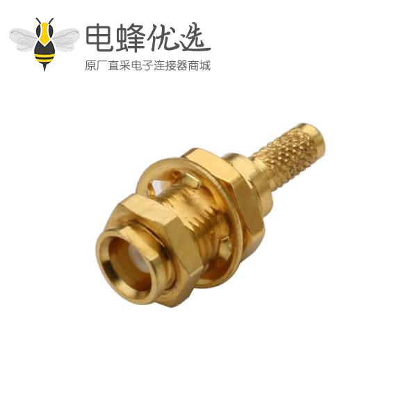 同轴电缆 接头RG316 直式穿墙式mcx连接器母头