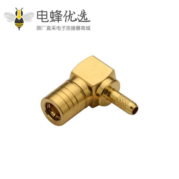 同轴线缆RG178smb连接器弯式压接公头