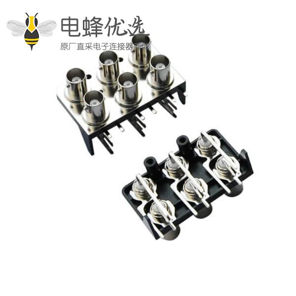 pcb 连接器 6射频同轴锌合金 弯式母头