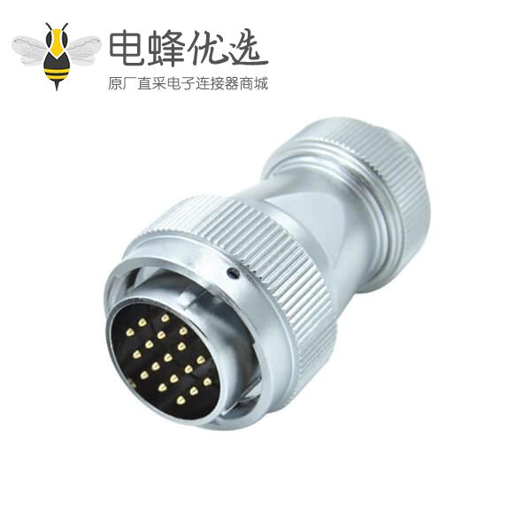 十八芯航空插头圆形防水连接器RA28螺帽锁紧公头