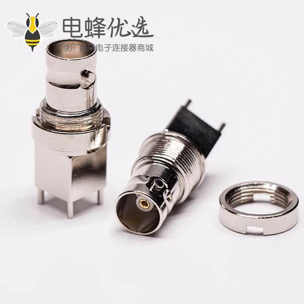 BNC接头母头直插PCB板穿墙安装连接器