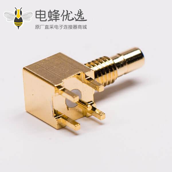 SMB 母头带螺纹接板镀金射频同轴连接器