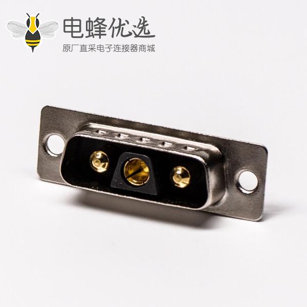 混装大电流dsub3v3公座直式焊接线端光孔铆合连接器